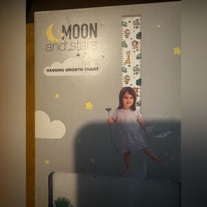 Moon and Stars Safari Print Hanging Growth Chart NRFP Nursery Bedroom Decor